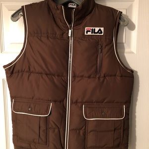 FILA brown puffer vest